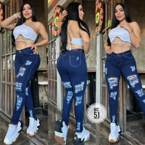 Jeans Stretch Levanta Cola Rasgados